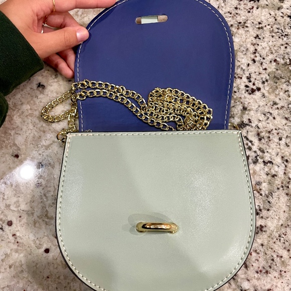 Italian Vera Pelle shoulder bag (teal) - Picture 3 of 3